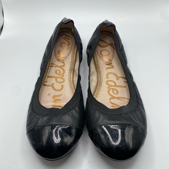 Sam Edelman Cap Toe Baxton Womens Ballet Shoes Flats Size 6.5 Black Leather - Picture 1 of 6